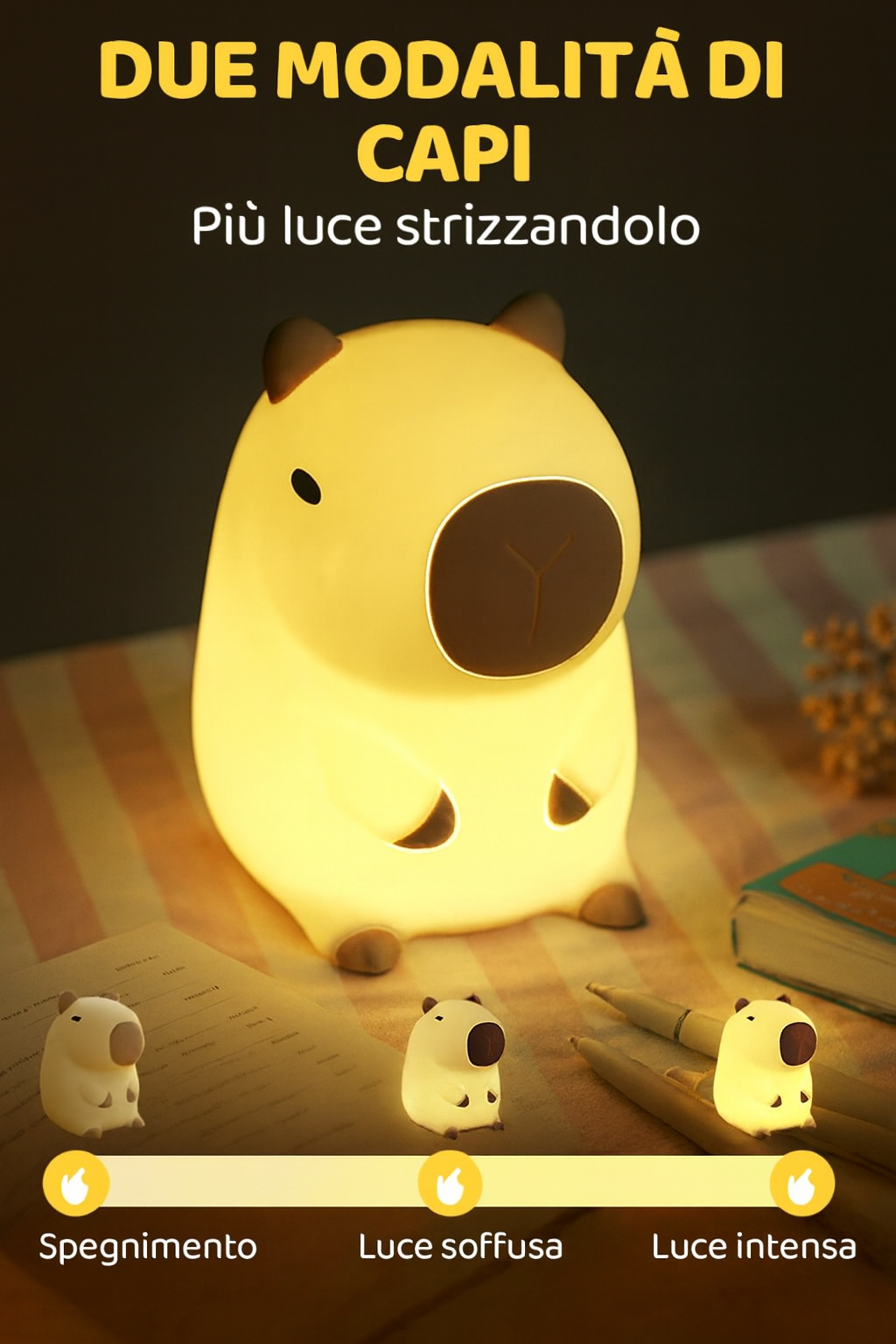 Luce notturna "strizzabile" di Capibara - Regalo perfetto